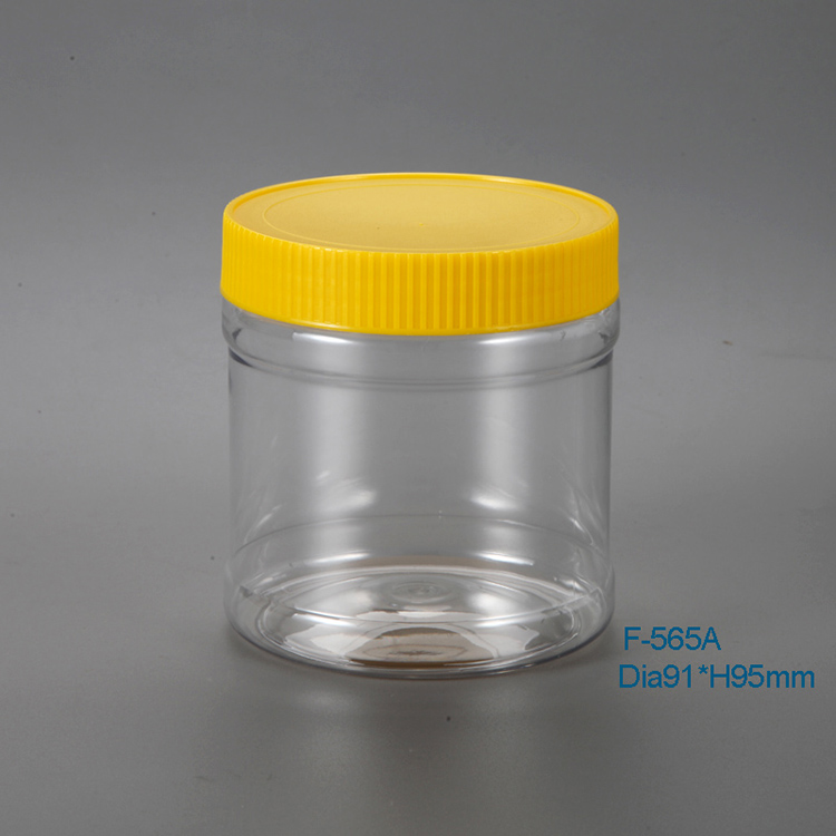 500g Honey plastic storage packaging jar/plastic jar with aluminum cap
