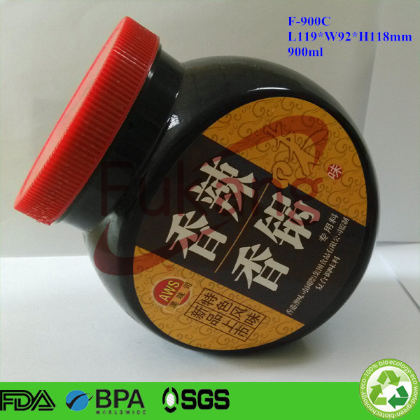 screw cap PET plastic bottle candy jar wholesale 300ml- 500ml plastic jar for packing jam and dried food