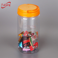 1.3L plastic food packing jar with colored screw top lids