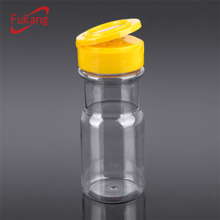 salt pepper bottle,100ml clear pet plastic cooking salt shaker container