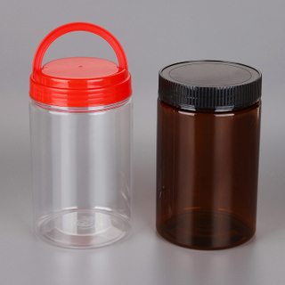 1000ml round plastic food bottle with a hand-held lid