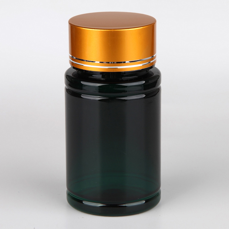 Pharmaceutical use 100ml round PET plastic amber medicine bottle for with child proof cap