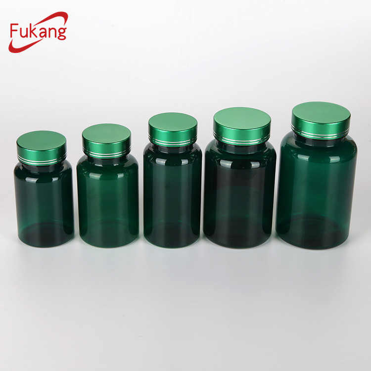 empty plastic food bottle natural supplements bottle, green150ml PET child proof plastic pill bottle
