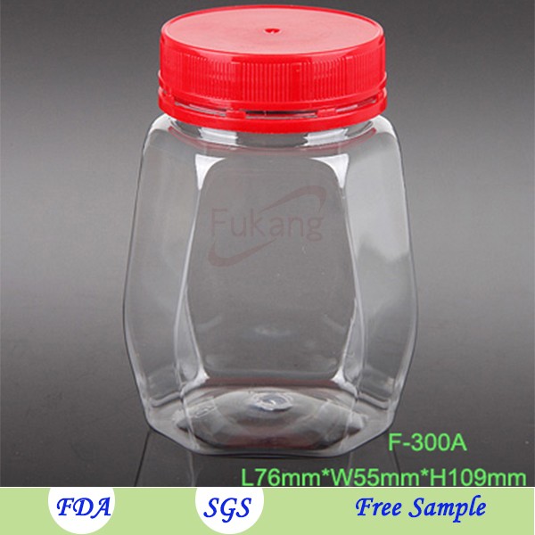 300ml Wide-mouth PET Bottle Clear Empty Plastic Jars with Lids
