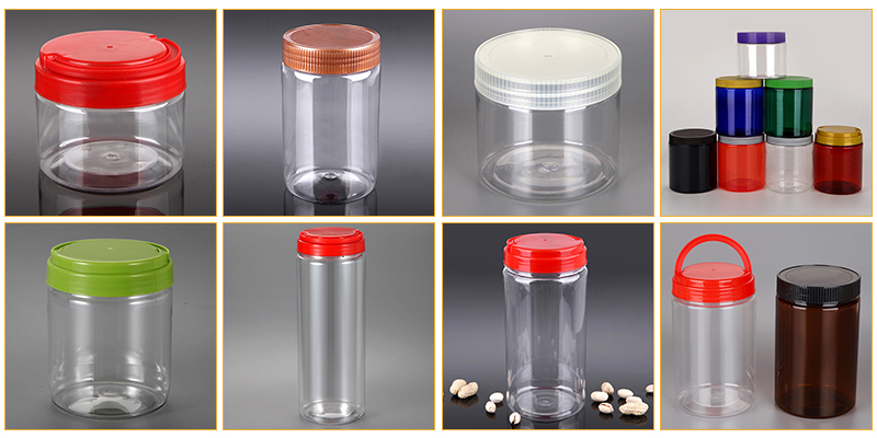 390ml PET Transparent sesame butter pet bottles 390cc clear plastic disposable storage container with lid