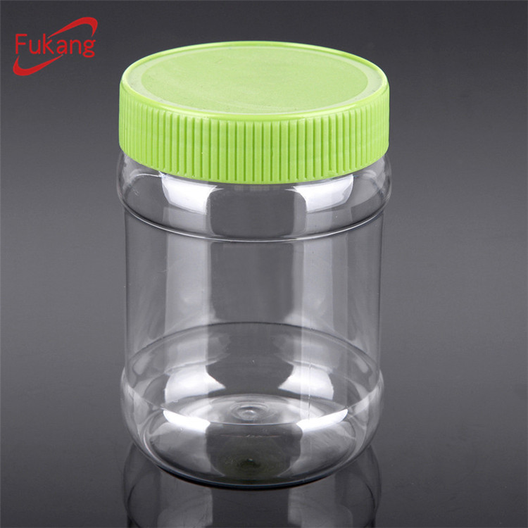 ODM/OEM small peanut butter packaging bottle jar clear round containers screw lids for peanut butter plastic bottle jar