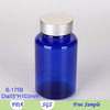 175cc amber round pet plastic liquid medicine bottle jar with golden aluminum cap