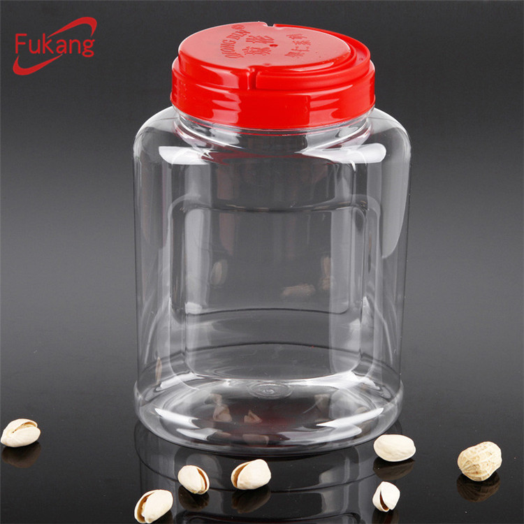High capacity 1.3L PET Plastic Clear Food Pickle Jar