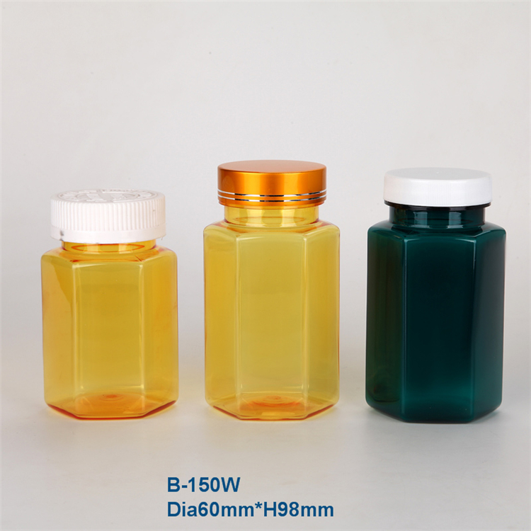 Factory direct sale 200ml PET medicine jars plastic pill bottles with Aluminum Lid
