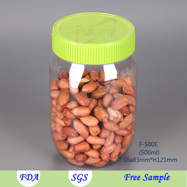 16oz Wholesale plastic bottles peanut butter,plastic christmas candy jar