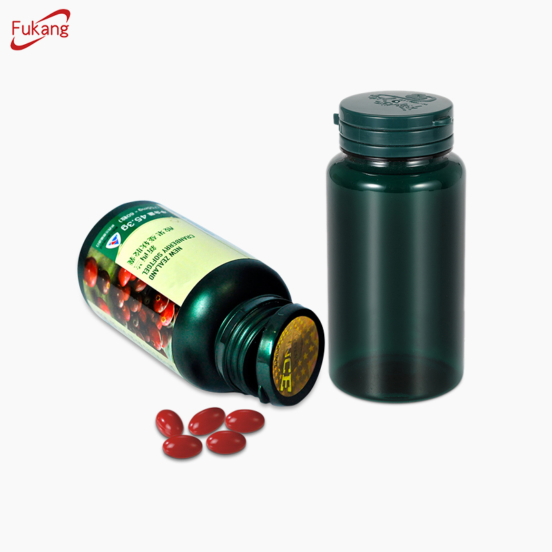 250cc 8oz straight round pills tablets pharmaceutical plastic PET bottle with lid, multivitamin softgel capsules PET packaging jar