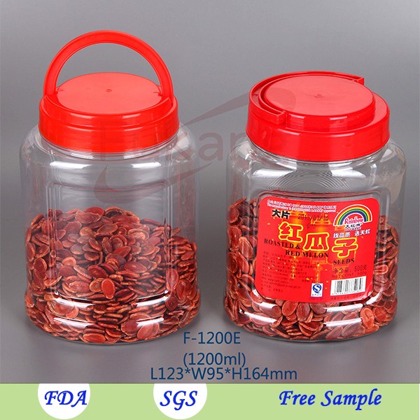 Oval 900cc Plastic Jar for Nuts Packaging