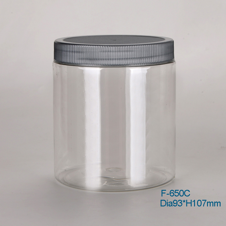 450ml Clear PET ice cream Jar with Screw Cap, Plastic Food Jar with Lid made in China