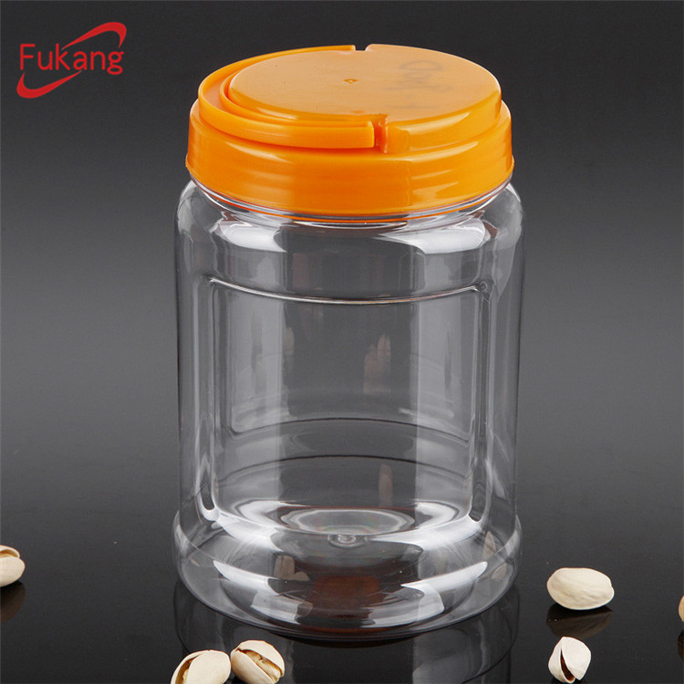 1200ml transparent PET tea coffee sugar jars with screw cap for sale,plastic chocolate container manufacturers
