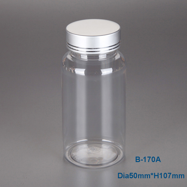 Factory wholesale plastic medicine bottle, 170cc PET plastic medicine bottle plastic vitamin container
