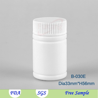 30ml circular HDPE health product plastic bottle