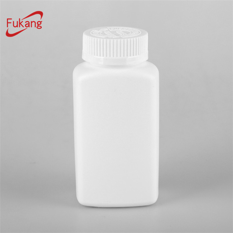 190cc Square White Plastic Medicine Bottle with Flip Top Cap