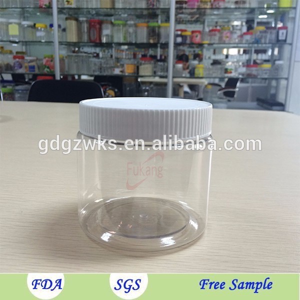 300ML 10 OZ Empty Clear Short Round Plastic Jars/containers With Lid