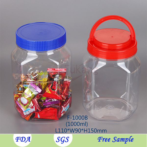 1000ml square food plastic bottle