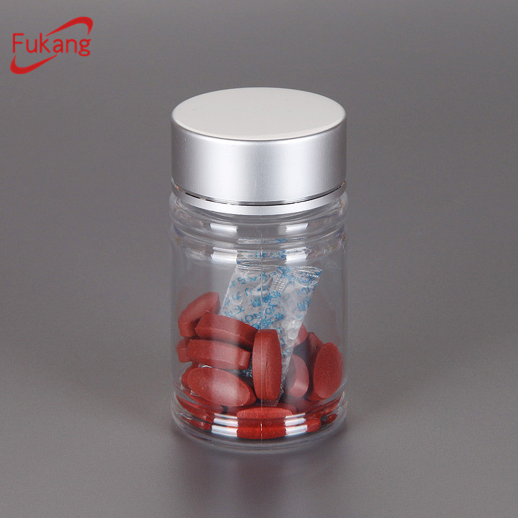 2oz/60cc Amber Pet Bottle with Customized Label, plastic pill bottles for Medicine Wholesale