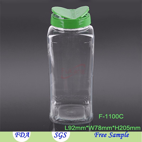 1100cc square butterfly cap plastic spice bottle