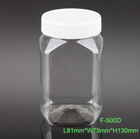 550ml transparent wide mouth food grade plastic bottle
