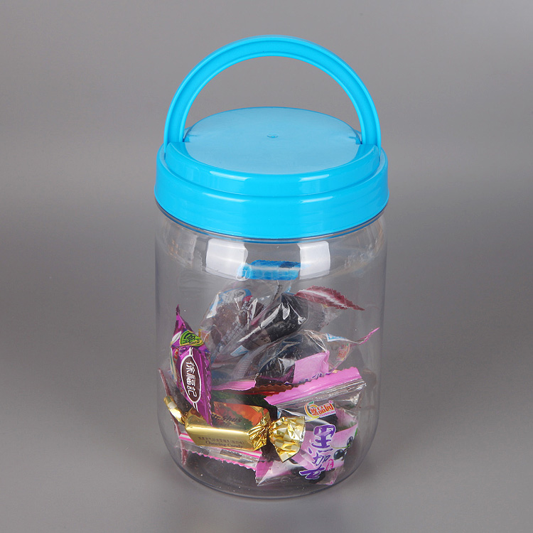 Custom Wholesale Round Transparent Plastic Bottle With Screw Top Lid