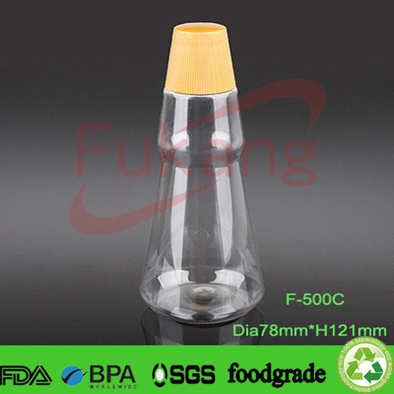 1000ml plastic PET clear bottle for cooking oil,1L plastic seafood soy bottle China supplier