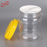 Wholesale Clear 2500cc PET Plastic Round Shaped Candy Container