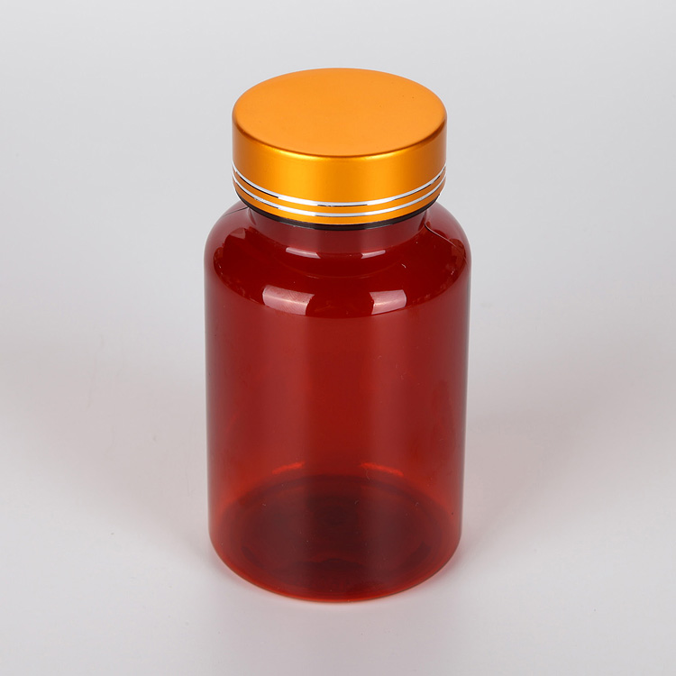 ODM/OEM 150cc color PET plastic capsule bottle with metal lid