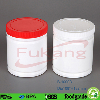 1000ml circular food grade health product plastic bottle