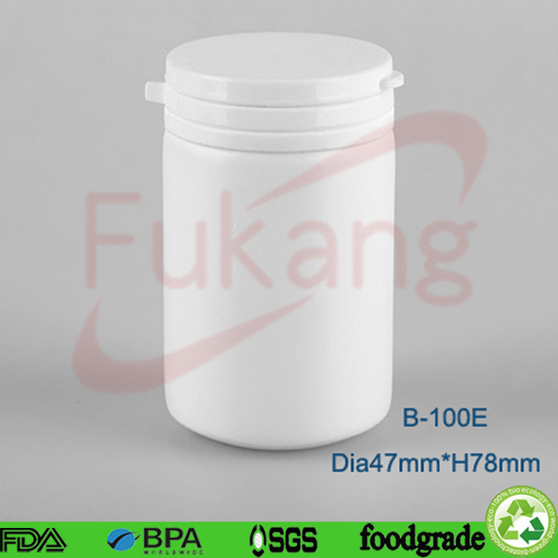 Wholesale Medical Grade White 100 cc Plastic Pill Bottle with Temper Evident Lid for Pill or Capsule