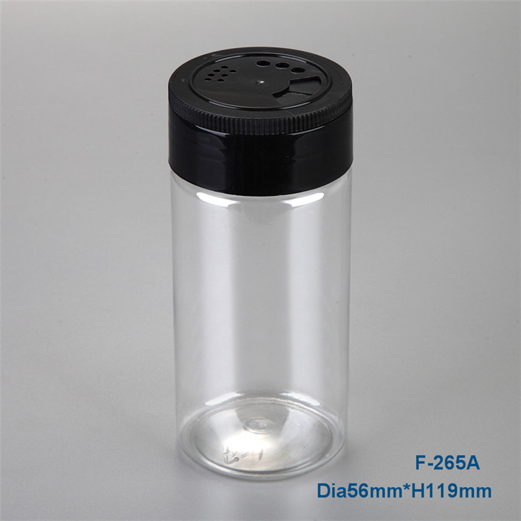 7oz wholesale Clear PET empty Home seasoning packaging spice salt Pepper shaker flip top cap bottles jars