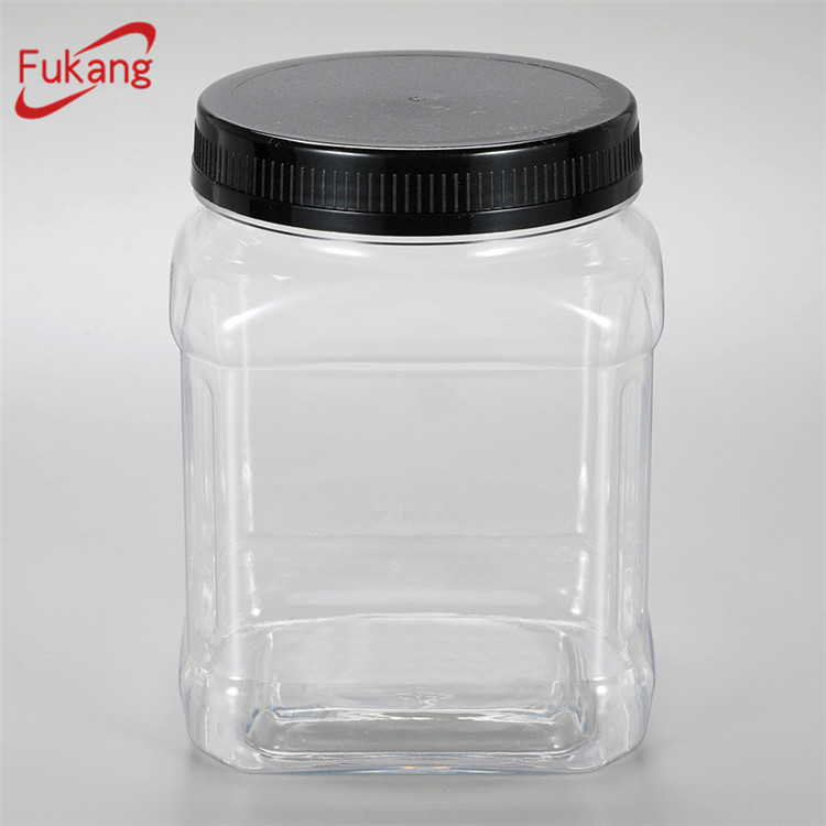 Promotion clear wholesale PET plastic jar with lid for Christmas