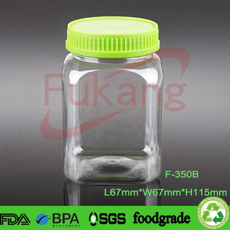 350ml Food Grade Plastic PET Honey Jar Packaging with Lid