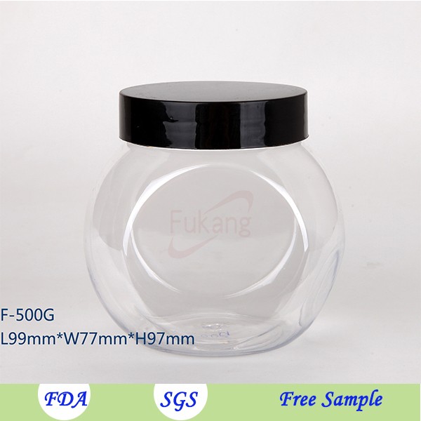 30 oz Ball Shape Food Grade Plastic PET Jar Packaging Biscuits,Hot Sale Clear Plastic Food Packaging Container