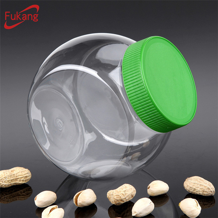 500ml ball shaped PET plastic gift box / container packaging christmas toy with handle lid and OEM printing