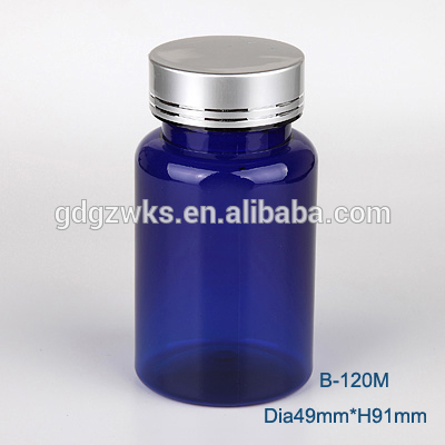 pharmaceutical use 4 oz brown plastic capsule jar with silver lid