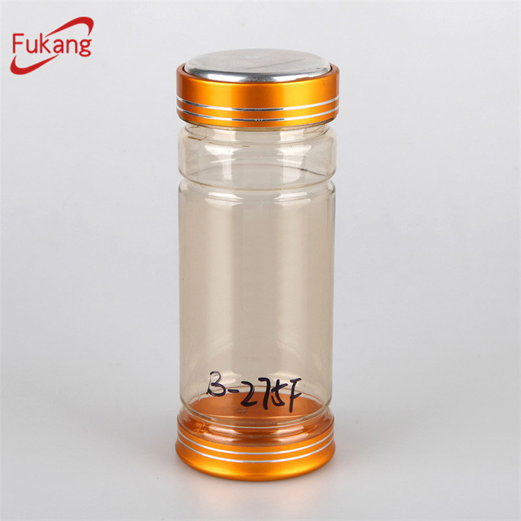 275cc clear PET plastic capsule bottles with aluminum cap, 250cc pet medicine storage containers wholesale China supplier