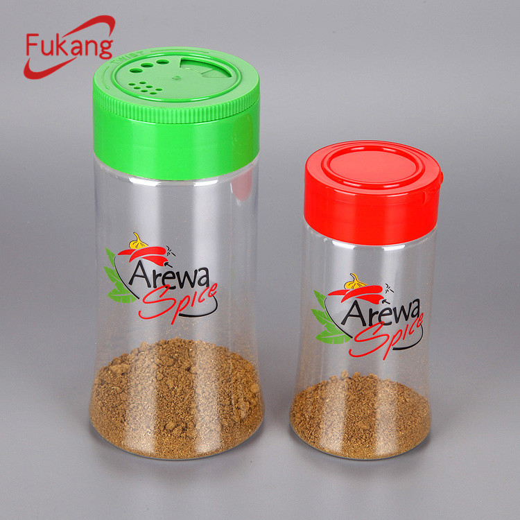 China manufacturer PET spice jar plastic spice powder jar with lids
