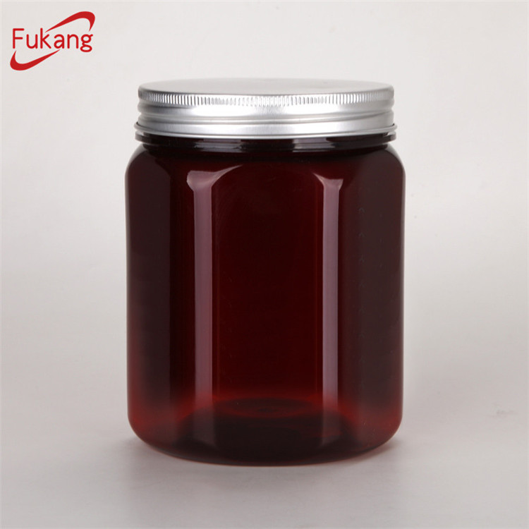 Wholesale Clear 750ml PET Food Bottle And PET Container Plastic Candy Bottle,Hexagon Shape Plastic Food Grade Jar