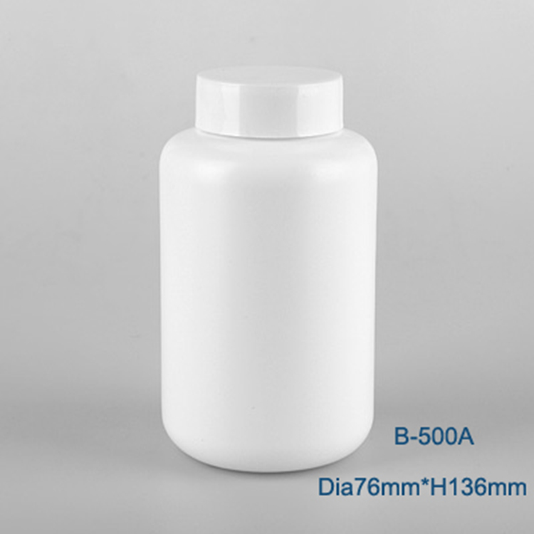 HDPE 500cc round plastic pharmaceutical capsule pills bottles