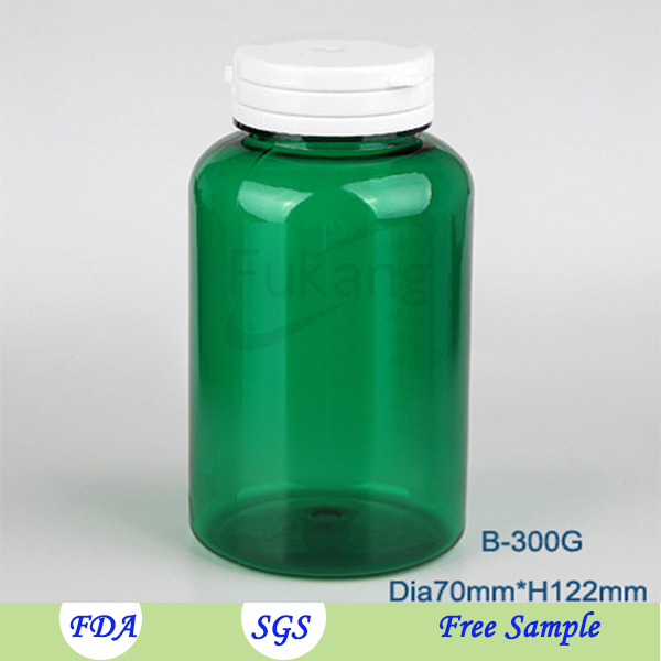 Clear 500cc PET plastic health care products supplement bottle
