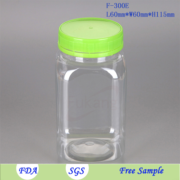 China manufacturer 350cc pet plastic bottles mini plastic sweets containers with green lids