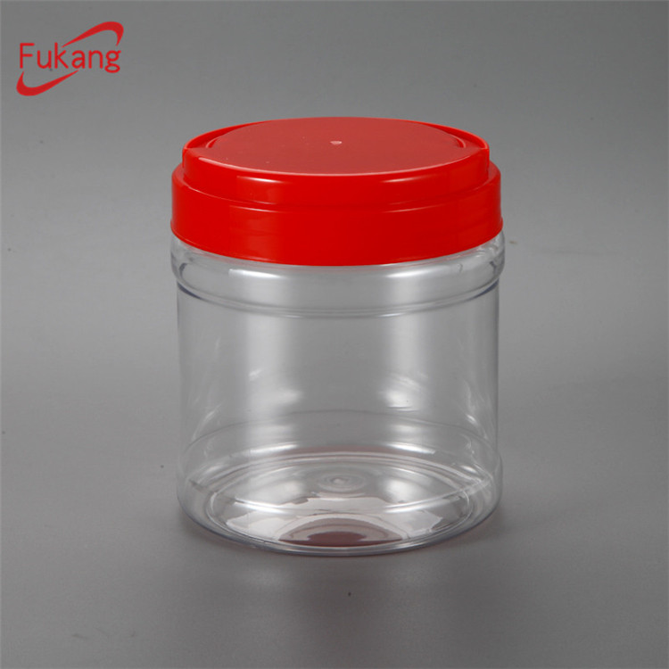 Custom Transparent Round PET Coffee Jar With PET Lid