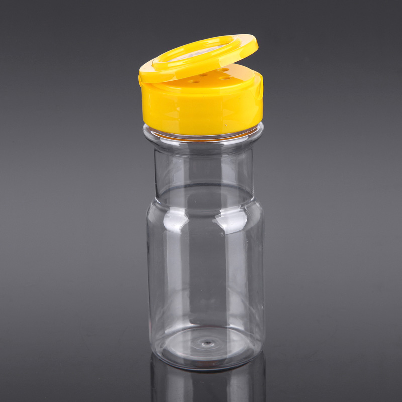 Empty small pepper seasoning shaker bottle PET plastic clear salt spice jar
