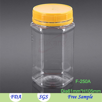 200ml PET square food grade plastic bottle