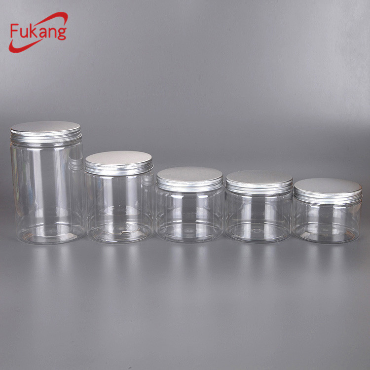 Customized clear round plastic PET bottle for food packaging