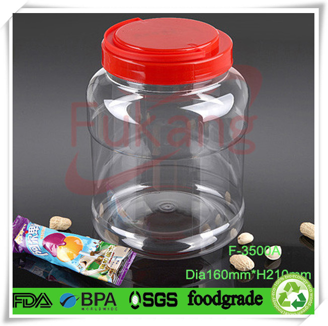 1300ml food grade clear octagon plastic pet bottle with cap, plastic jars for candy nut gift wholesale made in China supplier