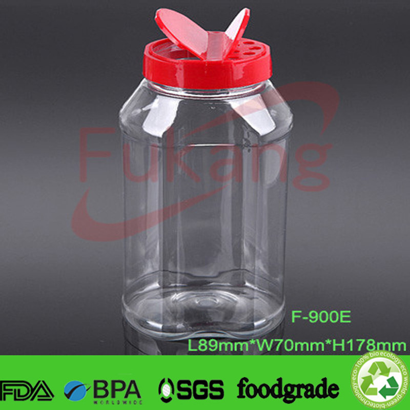 pet plastic spice jar / bottle 500ml for packaging salad dressing and ketchup spice jars wholesale